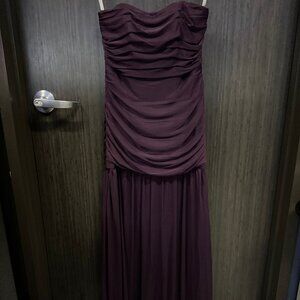 Davids Bridal Strapless Chiffon Mermaid floor-length dress